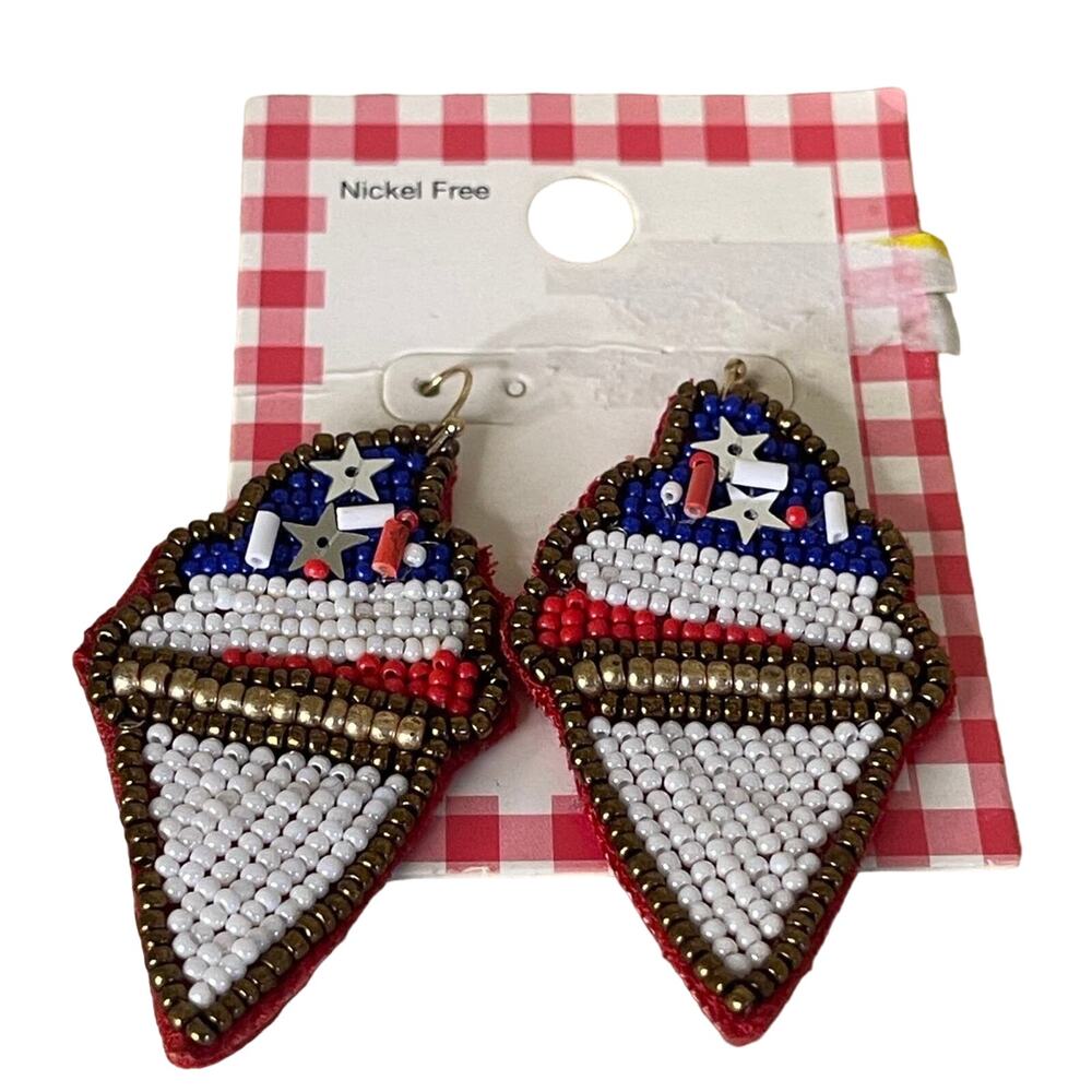 Americana American Flag Beaded sundae icecream fourth of july holiday